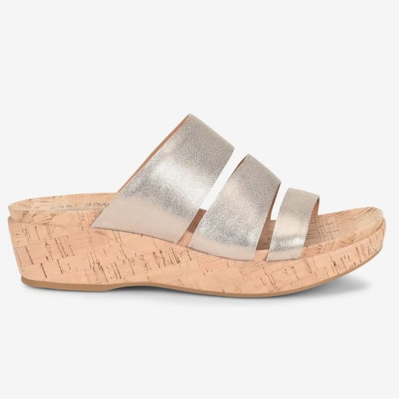 Kork Ease Menzie gold metallic platform sandals cork slides - Picture 13 of 14